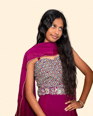 Royal Purple Preteen Lehnga