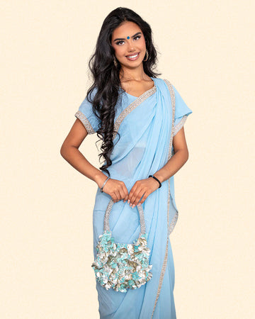 Light Blue Georgette Saree