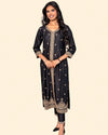 Black Silk Suit Set