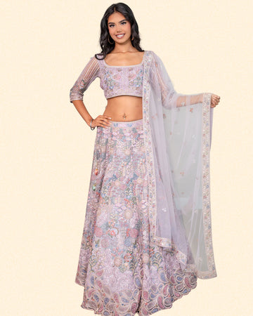 Lavender Sequin Lehnga