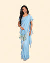 Light Blue Georgette Saree
