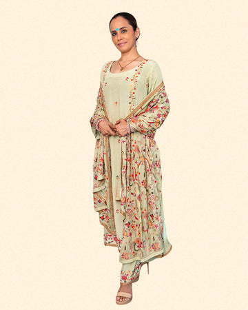 Elegant Crimson Frock Suit