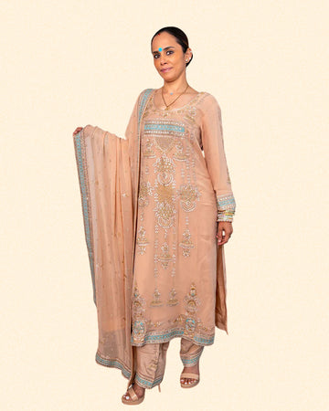 Champagne Georgette Suit