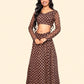 Brown Organza Lehnga