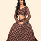 Brown Organza Lehnga