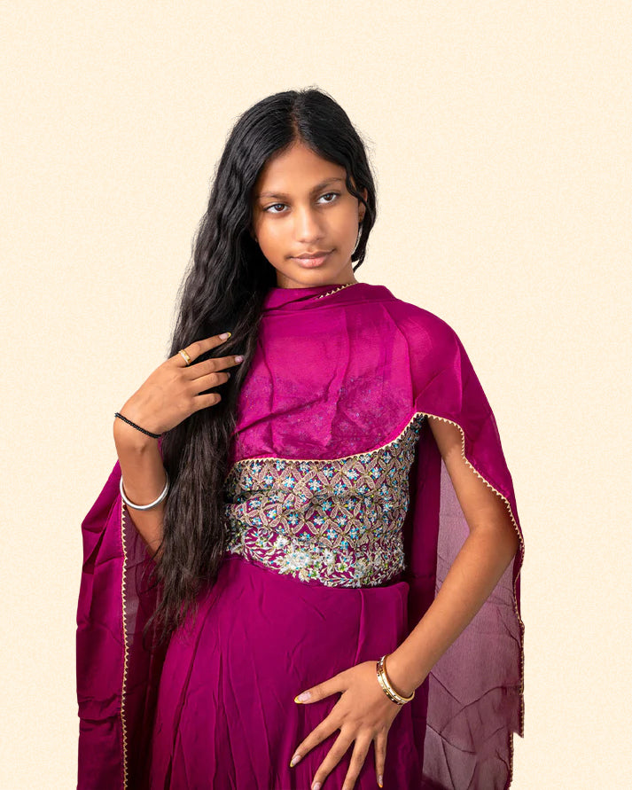 Royal Purple Preteen Lehnga
