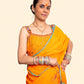 Fire Orange Embroidered Saree