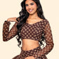 Brown Organza Lehnga